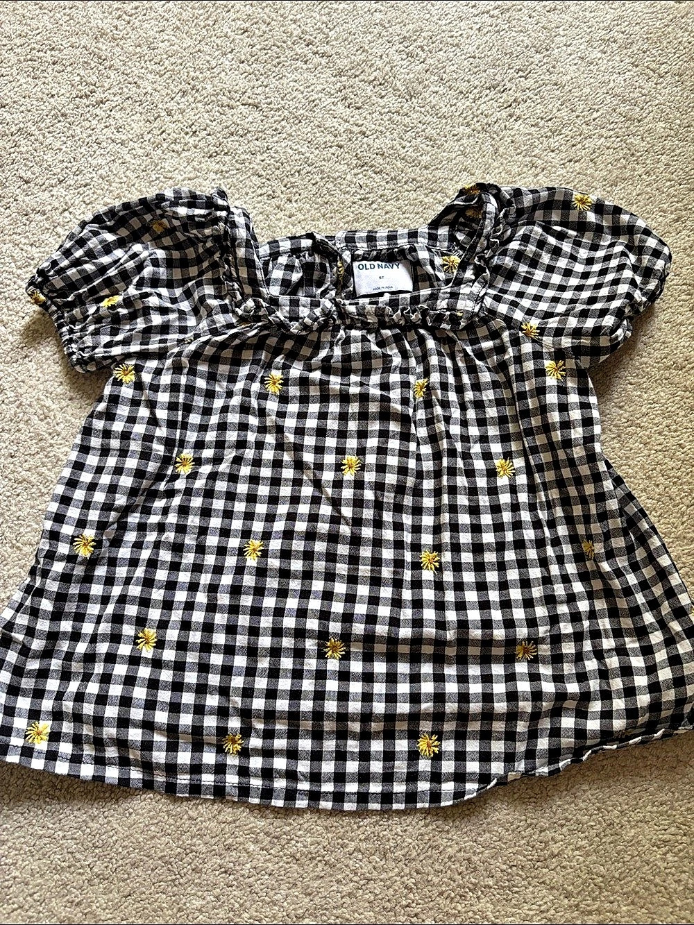 Old Navy Checkered Floral Casual Dress